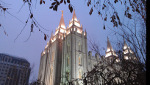 Salt Lake Temple in the evening